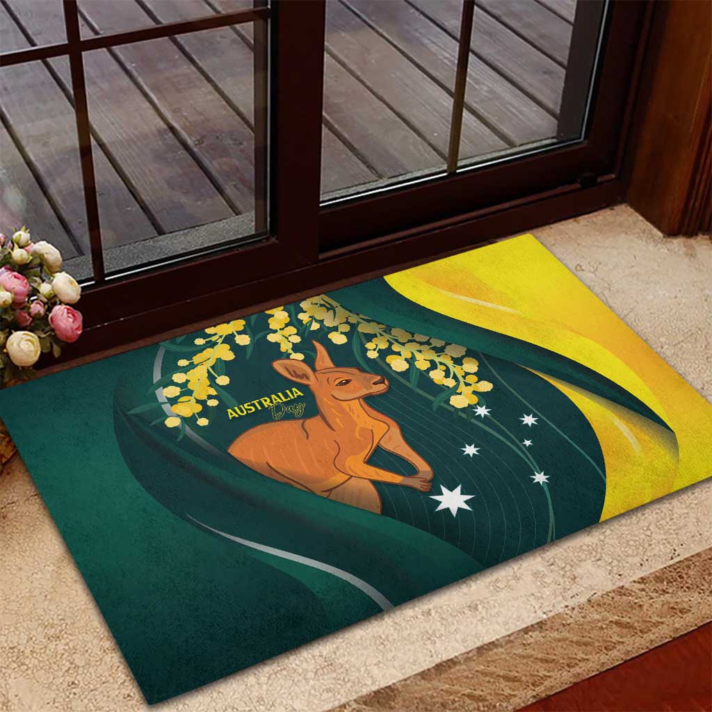 Australia Day Rubber Doormat Kangaroo National Color