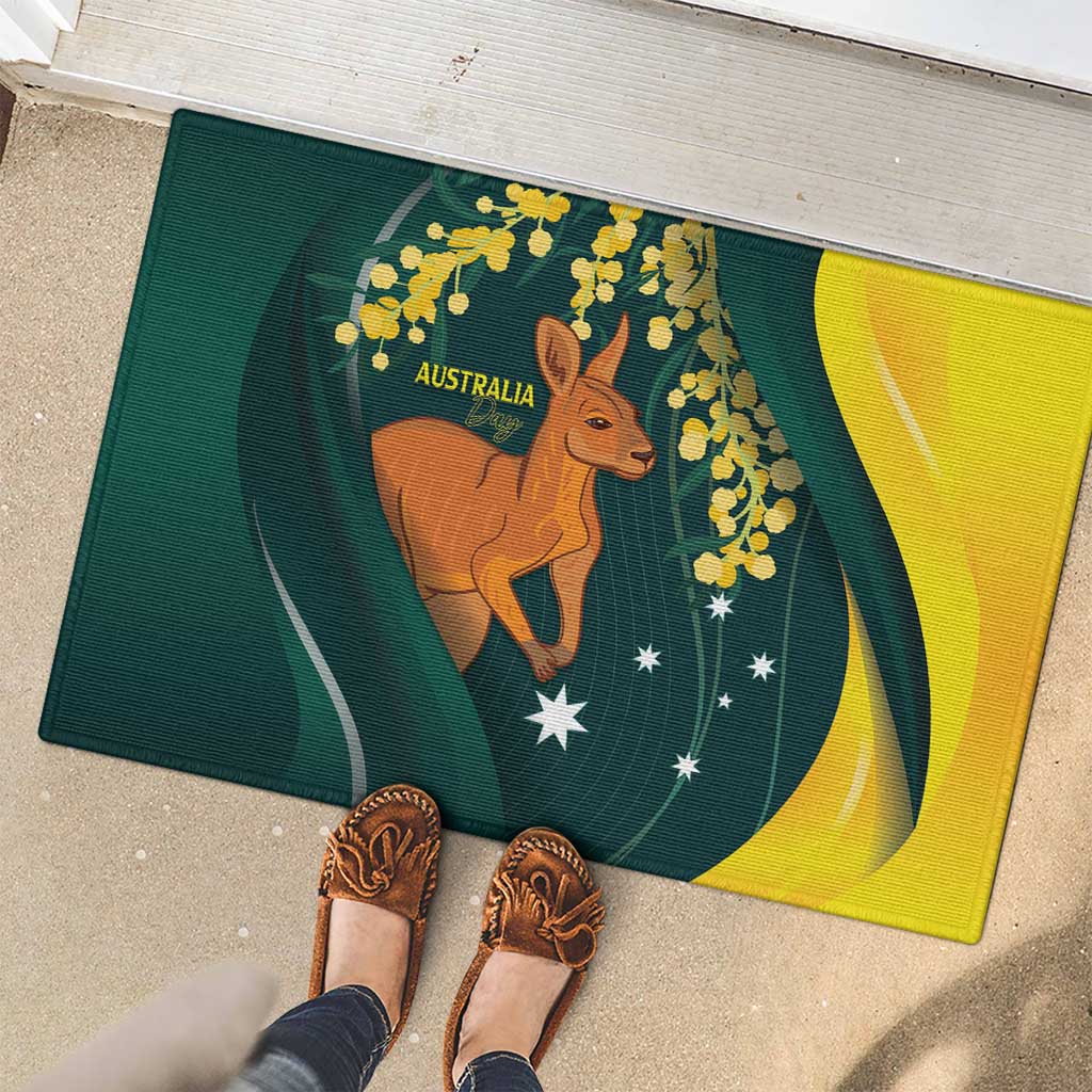 Australia Day Rubber Doormat Kangaroo National Color