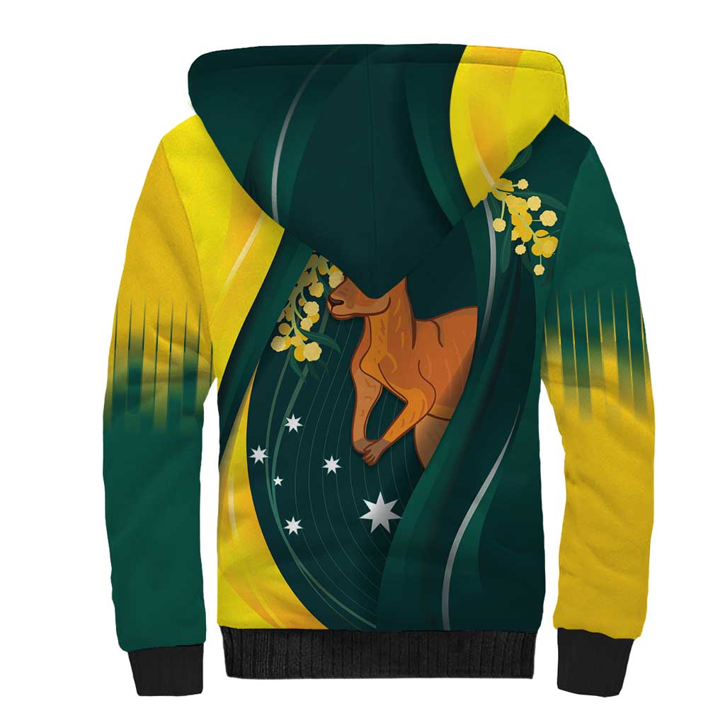 Australia Day Sherpa Hoodie Kangaroo National Color - Vibe Hoodie Shop