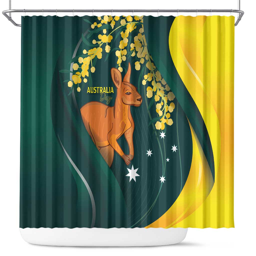 Australia Day Shower Curtain Kangaroo National Color