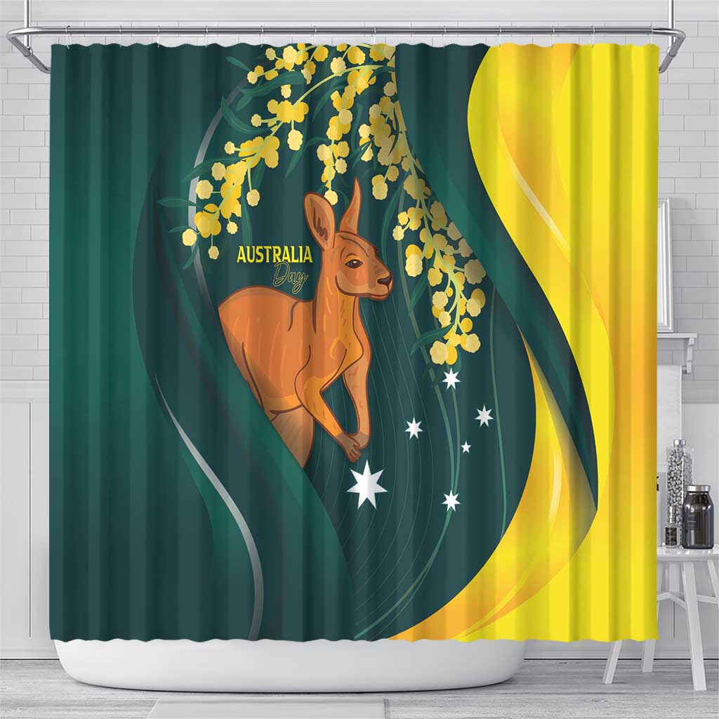 Australia Day Shower Curtain Kangaroo National Color