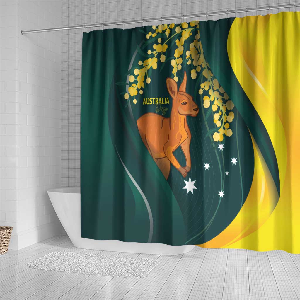 Australia Day Shower Curtain Kangaroo National Color