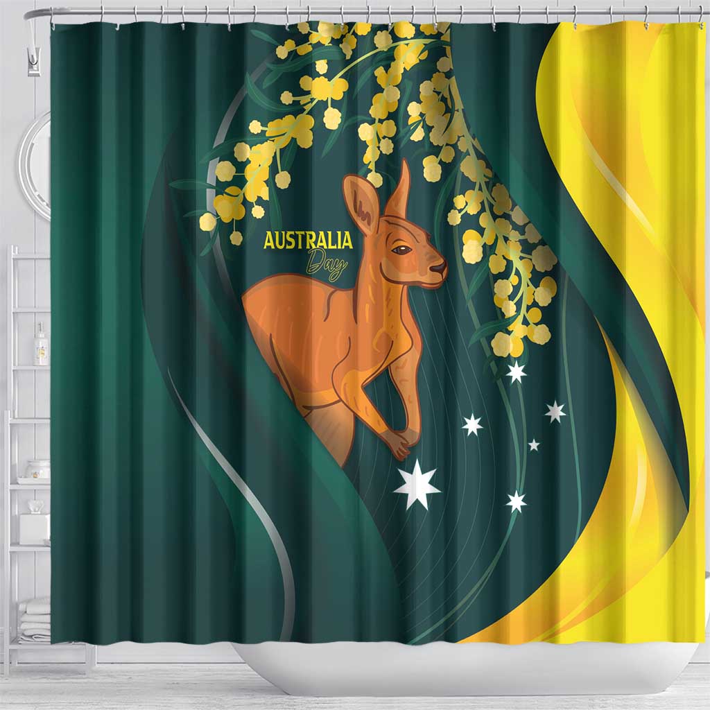 Australia Day Shower Curtain Kangaroo National Color