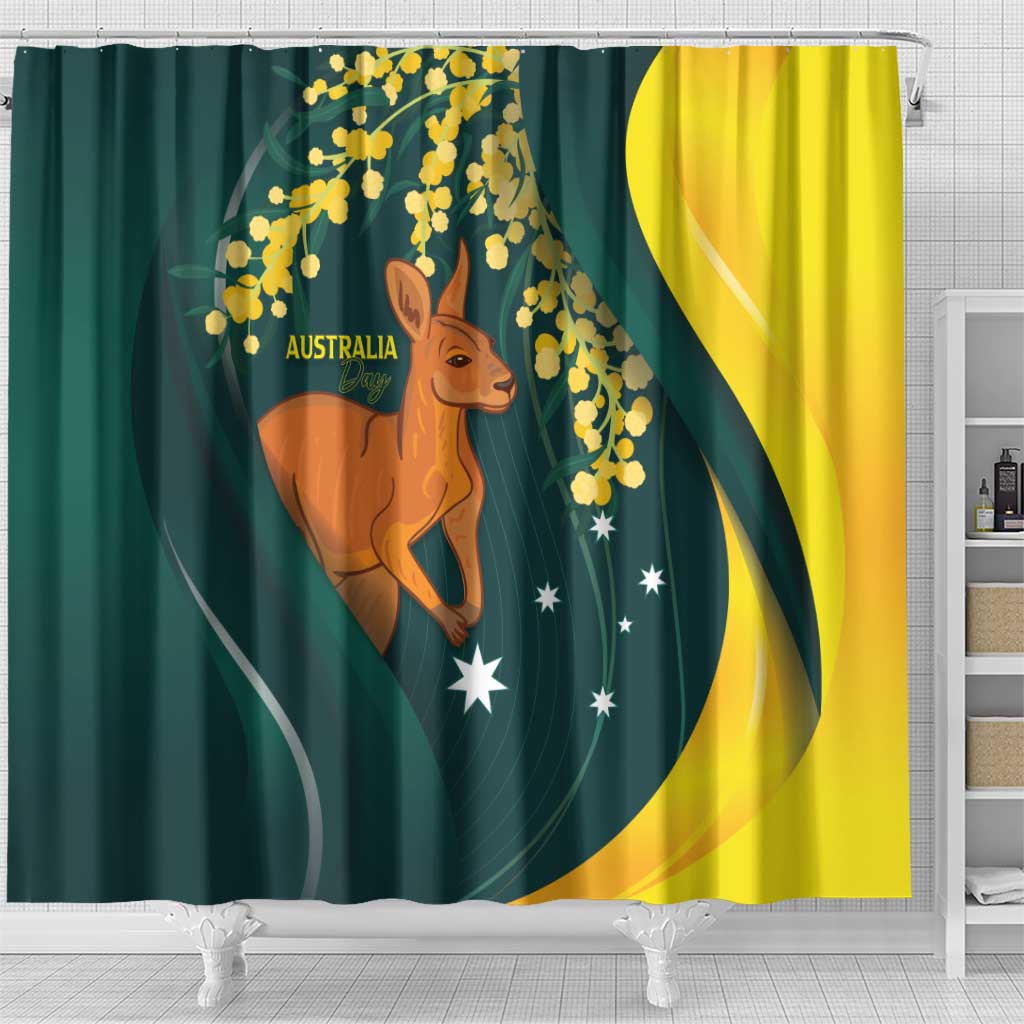 Australia Day Shower Curtain Kangaroo National Color