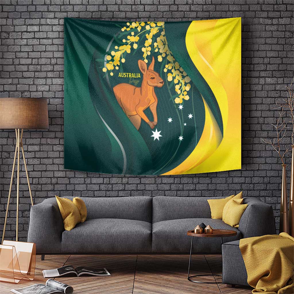 Australia Day Tapestry Kangaroo National Color - Vibe Hoodie Shop