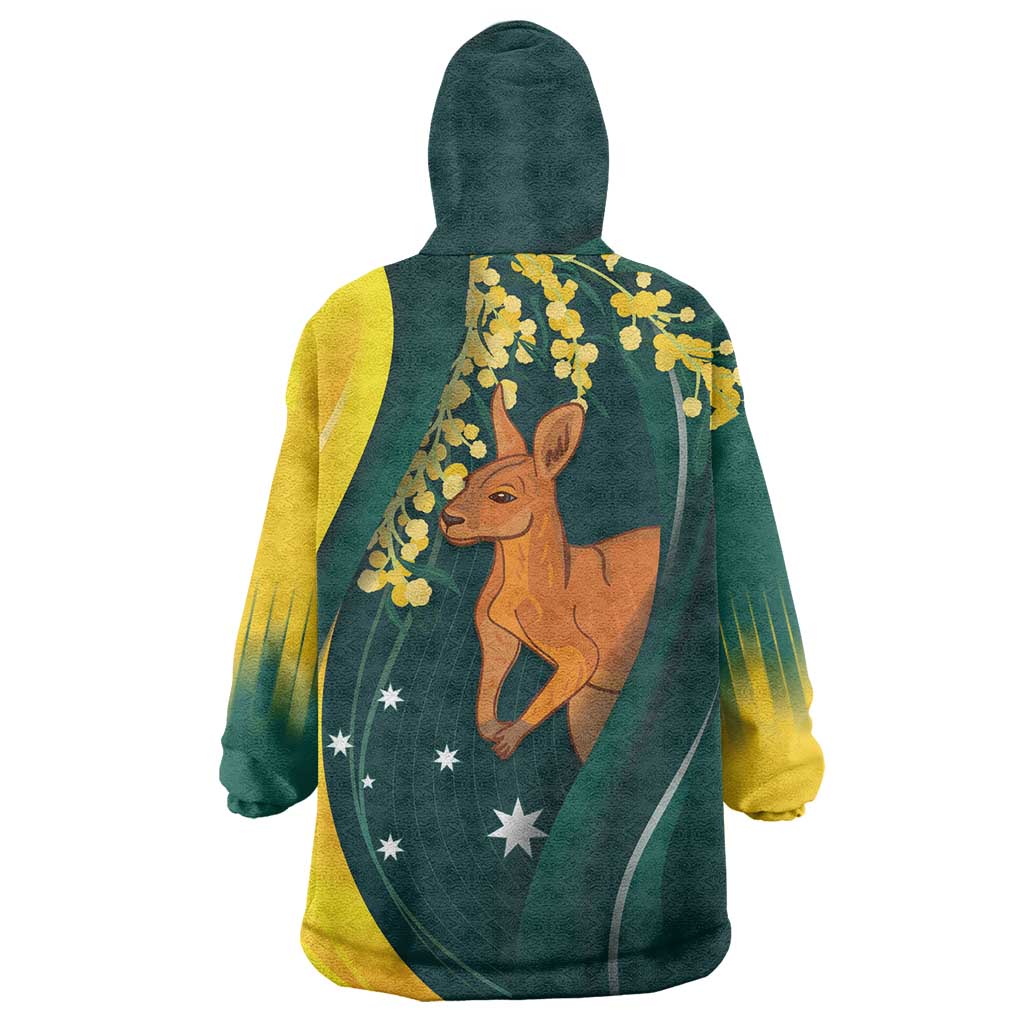 Australia Day Wearable Blanket Hoodie Kangaroo National Color - Vibe Hoodie Shop