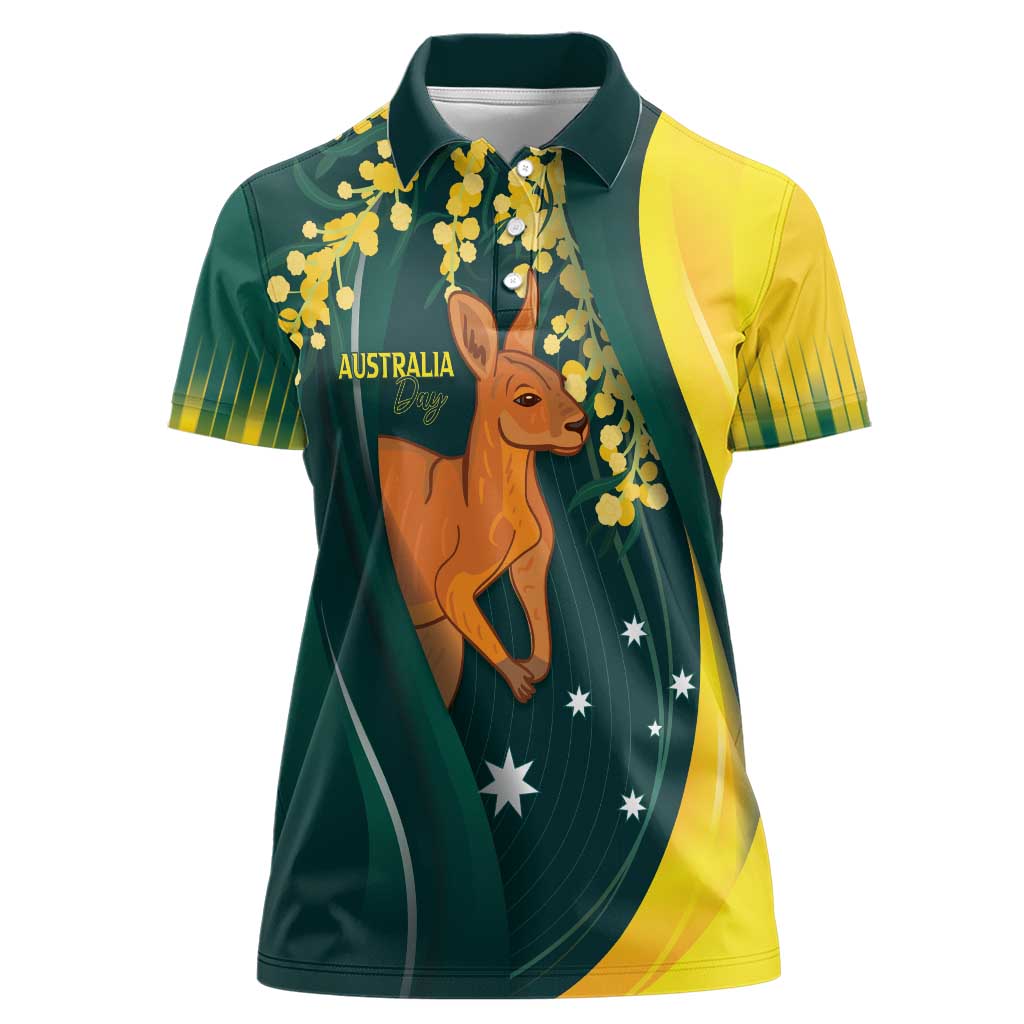 Australia Day Women Polo Shirt Kangaroo National Color - Vibe Hoodie Shop