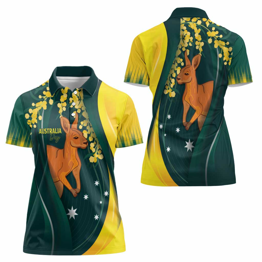 Australia Day Women Polo Shirt Kangaroo National Color - Vibe Hoodie Shop