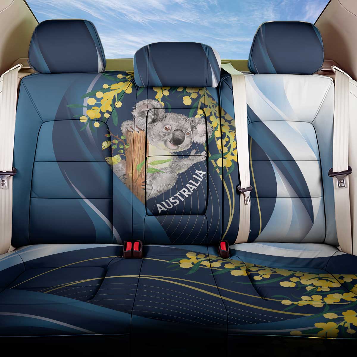 Australia Day Back Car Seat Cover Koala Blue Modern Vibe