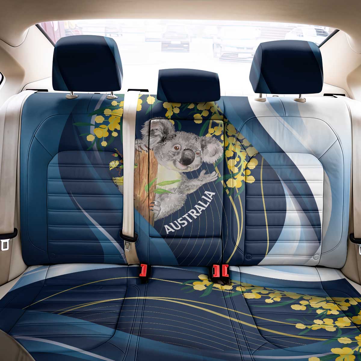 Australia Day Back Car Seat Cover Koala Blue Modern Vibe