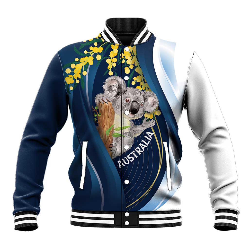 Australia Day Baseball Jacket Koala Blue Modern Vibe - Vibe Hoodie Shop