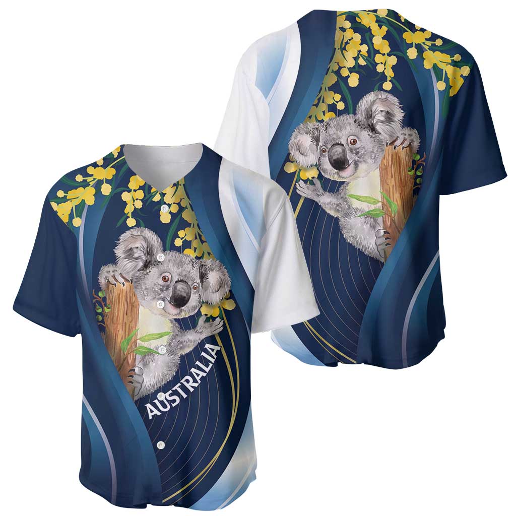 Australia Day Baseball Jersey Koala Blue Modern Vibe - Vibe Hoodie Shop