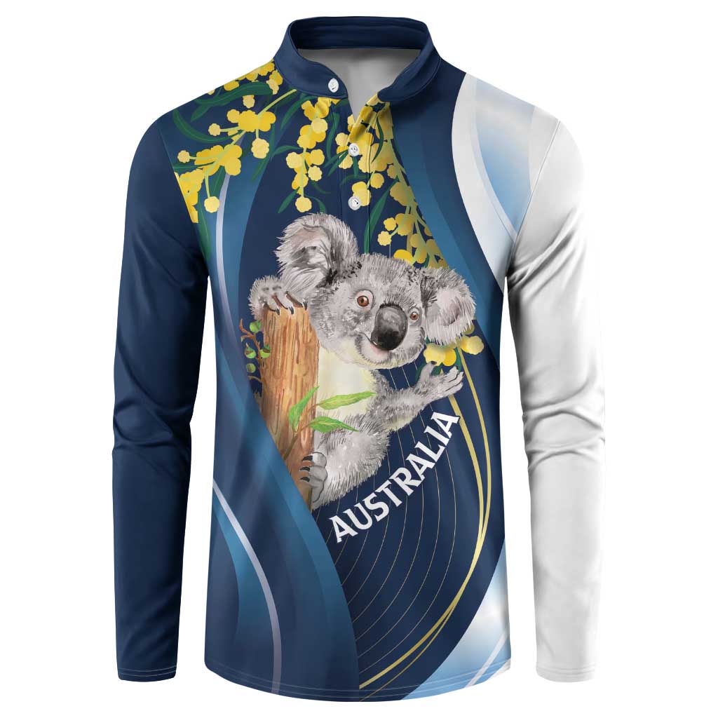 Australia Day Button Sweatshirt Koala Blue Modern Vibe