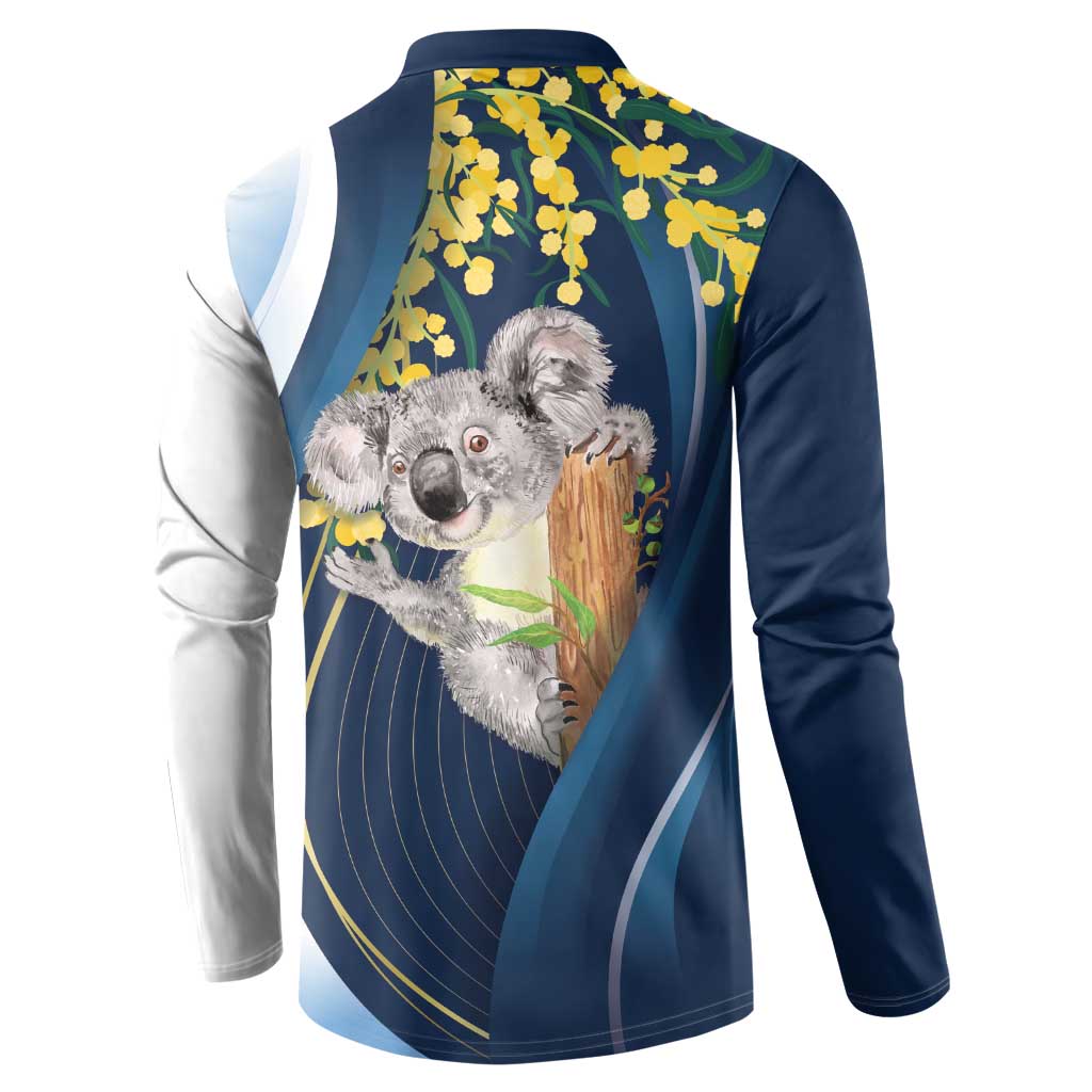 Australia Day Button Sweatshirt Koala Blue Modern Vibe