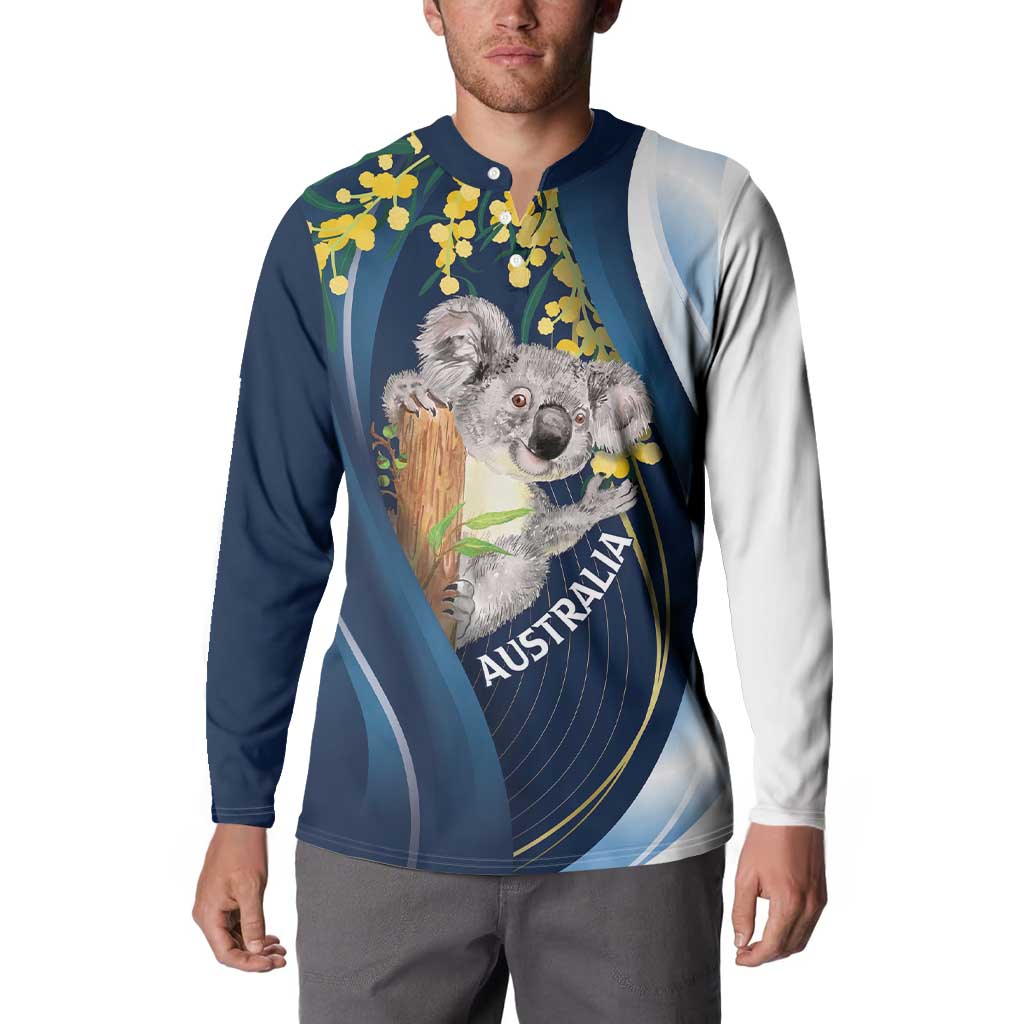 Australia Day Button Sweatshirt Koala Blue Modern Vibe