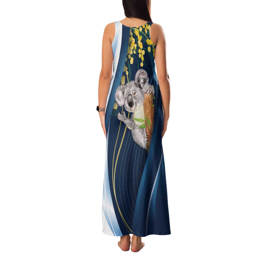 Australia Day Family Matching Tank Maxi Dress and Hawaiian Shirt Koala Blue Modern Vibe