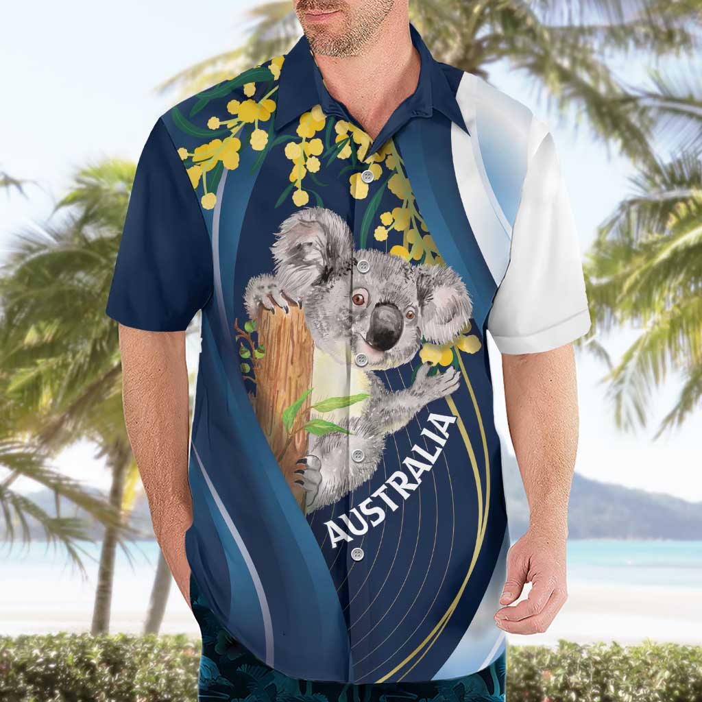 Australia Day Hawaiian Shirt Koala Blue Modern Vibe - Vibe Hoodie Shop