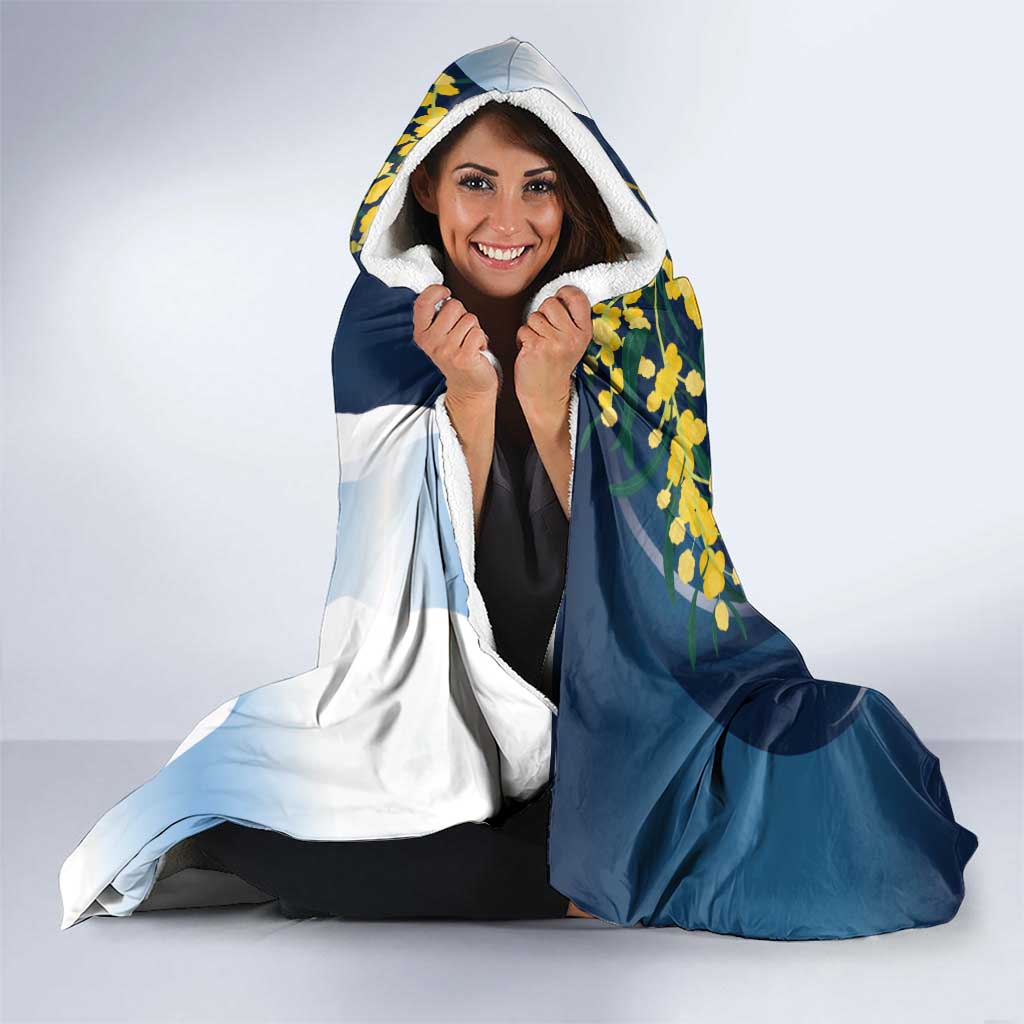 Australia Day Hooded Blanket Koala Blue Modern Vibe