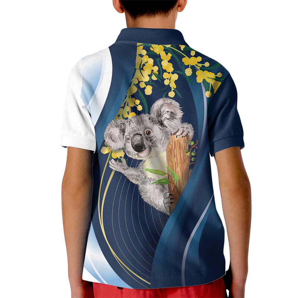 Australia Day Kid Polo Shirt Koala Blue Modern Vibe - Vibe Hoodie Shop