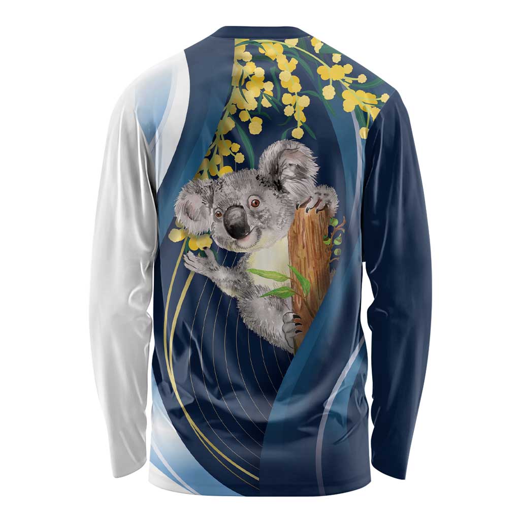 Australia Day Long Sleeve Shirt Koala Blue Modern Vibe - Vibe Hoodie Shop