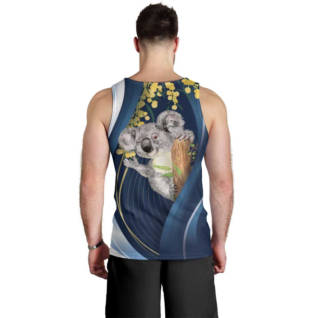 Australia Day Men Tank Top Koala Blue Modern Vibe - Vibe Hoodie Shop