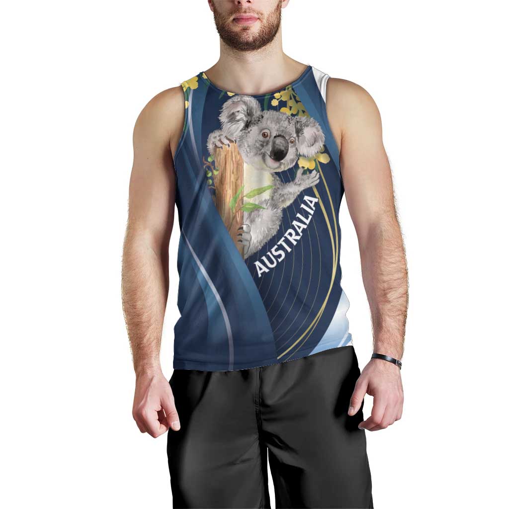 Australia Day Men Tank Top Koala Blue Modern Vibe - Vibe Hoodie Shop