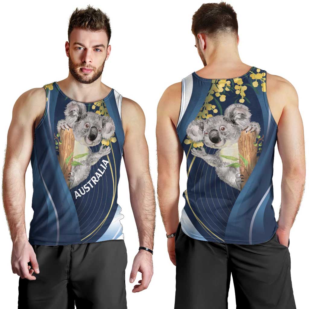 Australia Day Men Tank Top Koala Blue Modern Vibe - Vibe Hoodie Shop