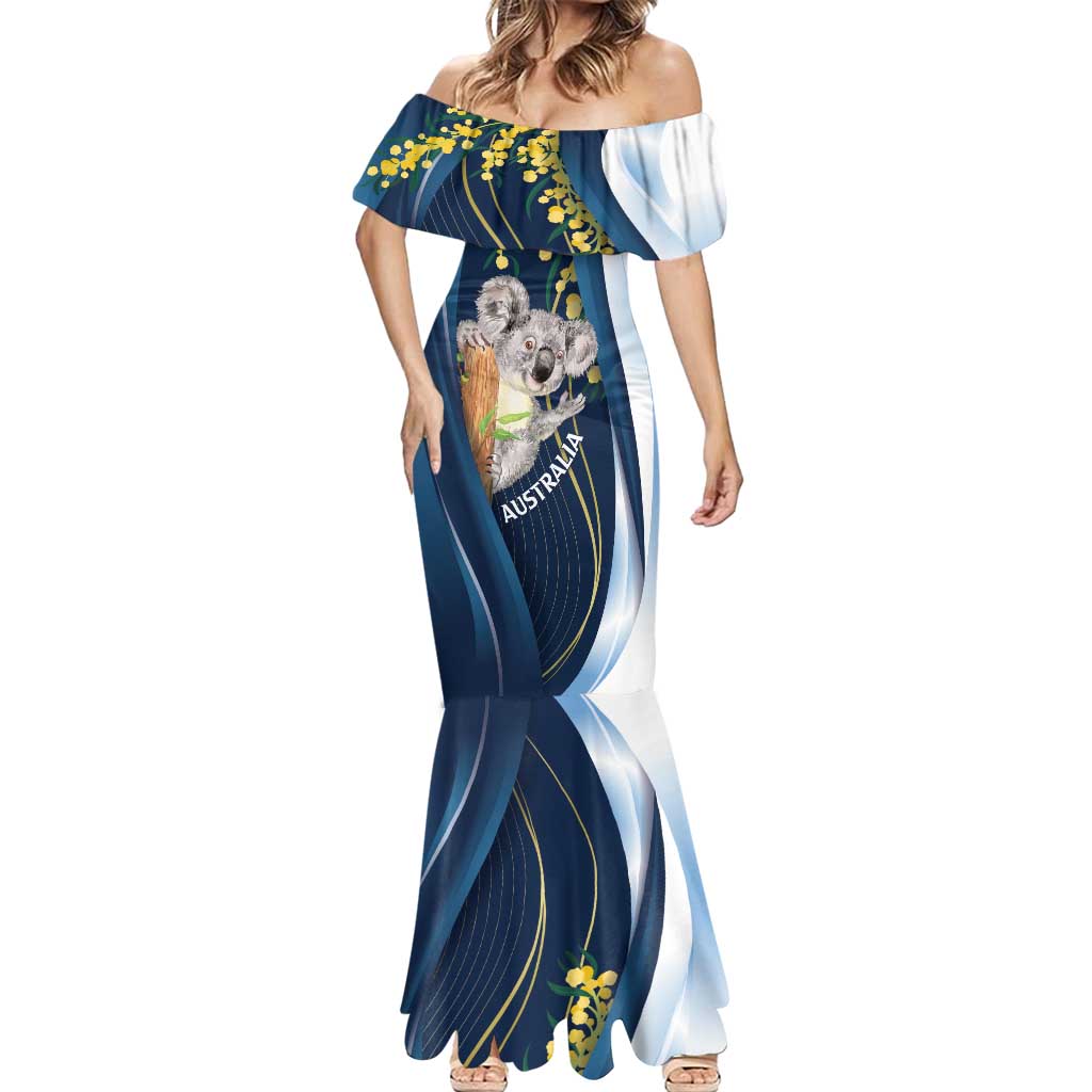 Australia Day Mermaid Dress Koala Blue Modern Vibe