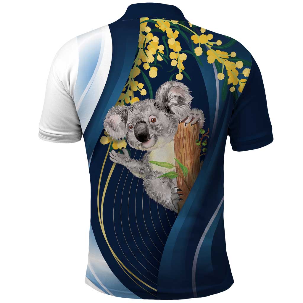 Australia Day Polo Shirt Koala Blue Modern Vibe - Vibe Hoodie Shop