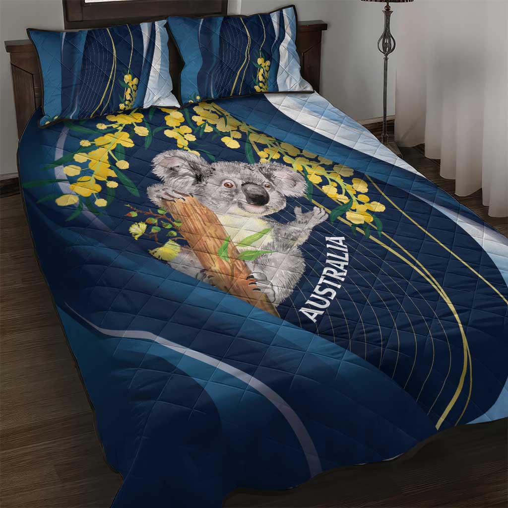 Australia Day Quilt Bed Set Koala Blue Modern Vibe - Vibe Hoodie Shop