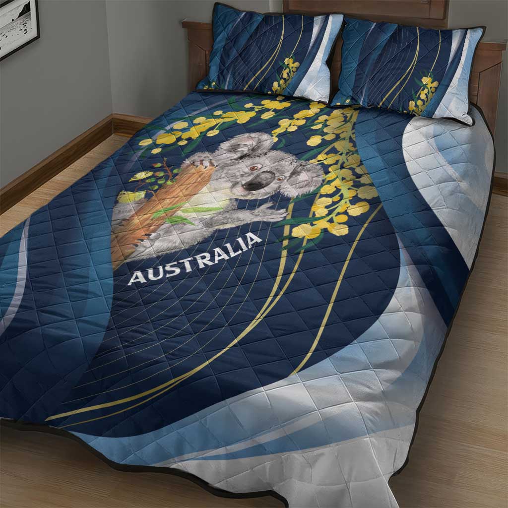 Australia Day Quilt Bed Set Koala Blue Modern Vibe - Vibe Hoodie Shop