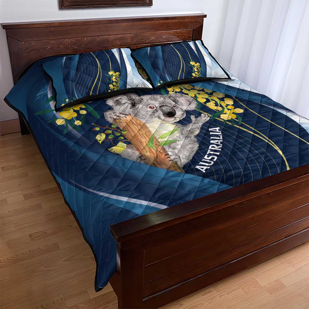 Australia Day Quilt Bed Set Koala Blue Modern Vibe - Vibe Hoodie Shop