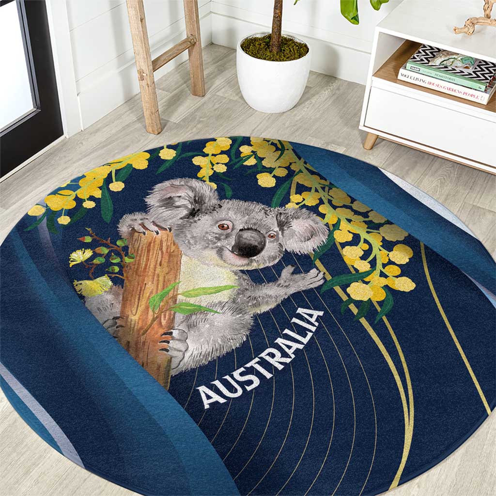 Australia Day Round Carpet Koala Blue Modern Vibe