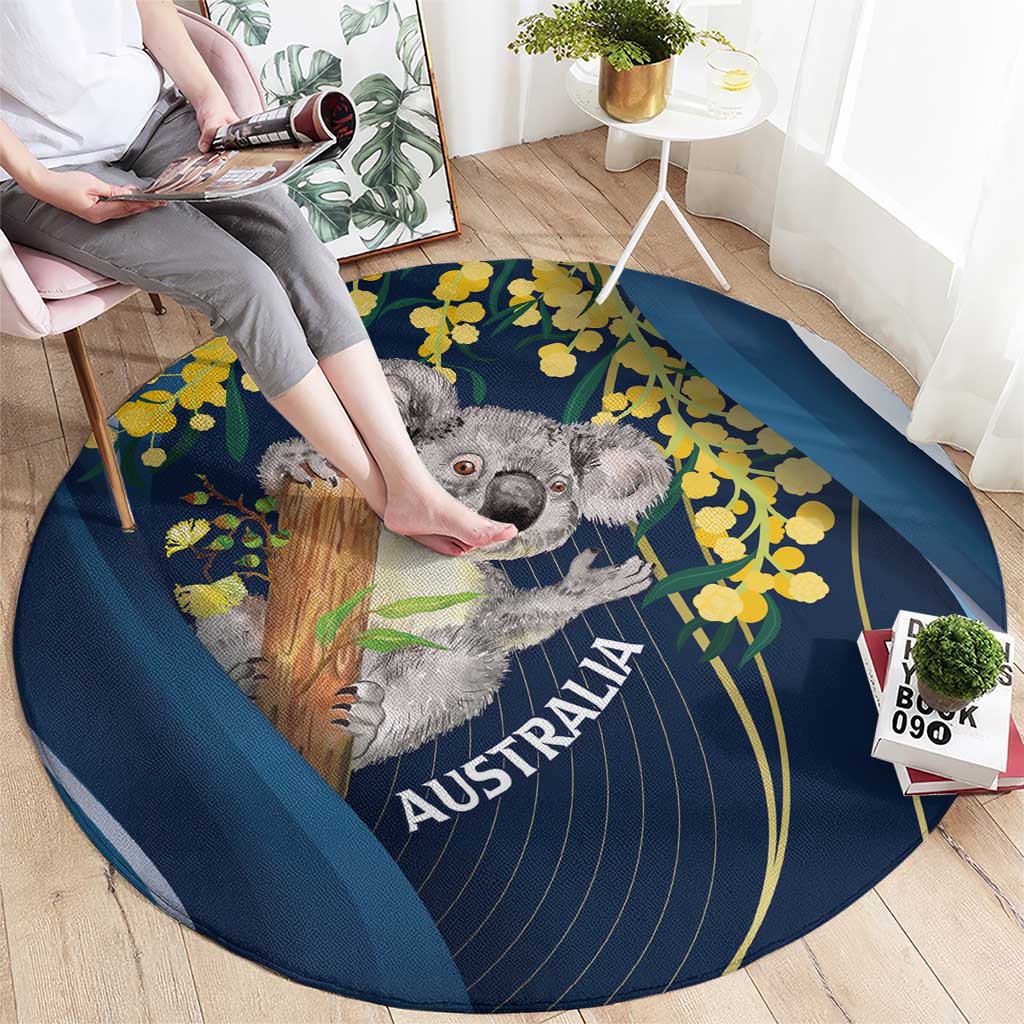 Australia Day Round Carpet Koala Blue Modern Vibe