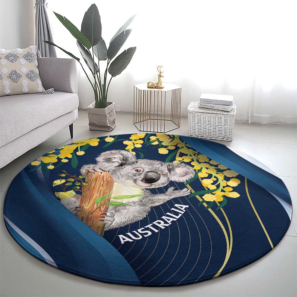 Australia Day Round Carpet Koala Blue Modern Vibe