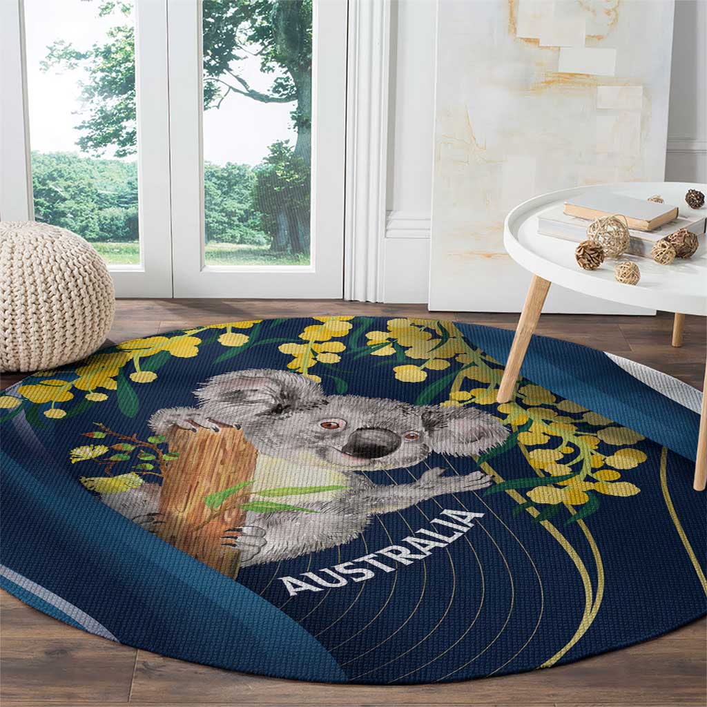 Australia Day Round Carpet Koala Blue Modern Vibe