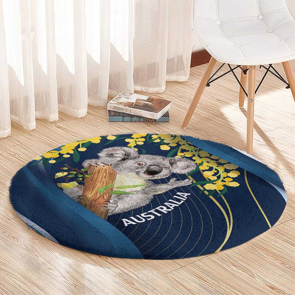 Australia Day Round Carpet Koala Blue Modern Vibe