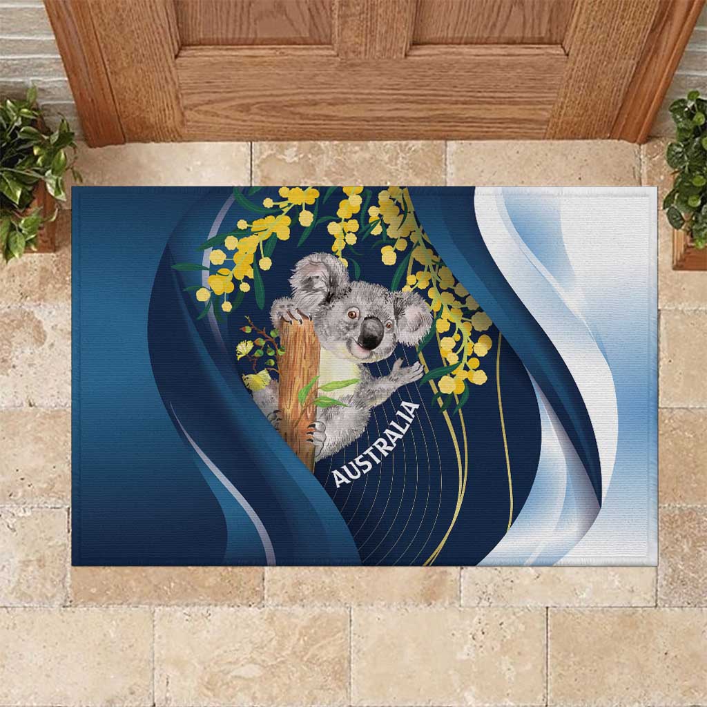 Australia Day Rubber Doormat Koala Blue Modern Vibe