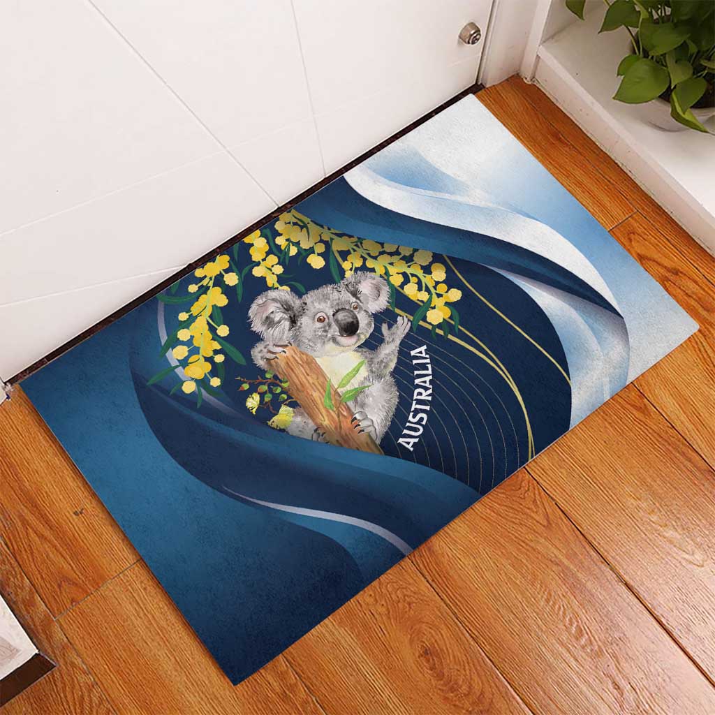 Australia Day Rubber Doormat Koala Blue Modern Vibe