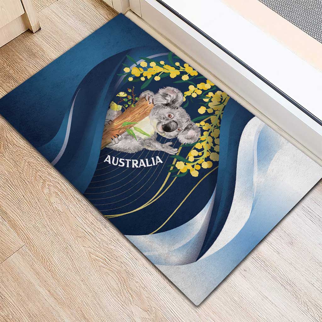 Australia Day Rubber Doormat Koala Blue Modern Vibe