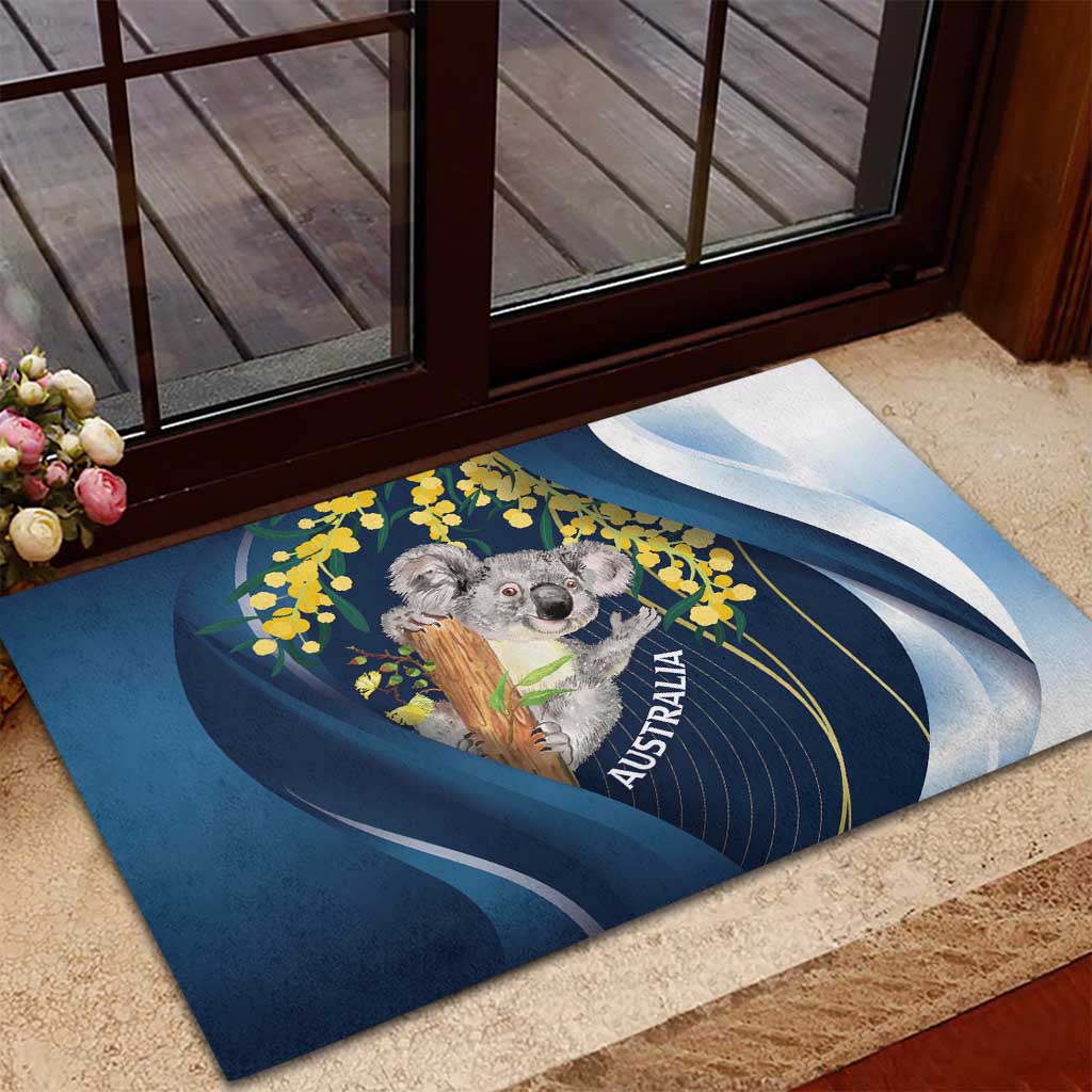 Australia Day Rubber Doormat Koala Blue Modern Vibe