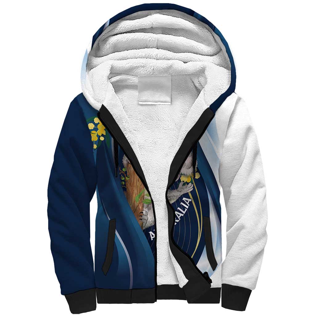 Australia Day Sherpa Hoodie Koala Blue Modern Vibe - Vibe Hoodie Shop