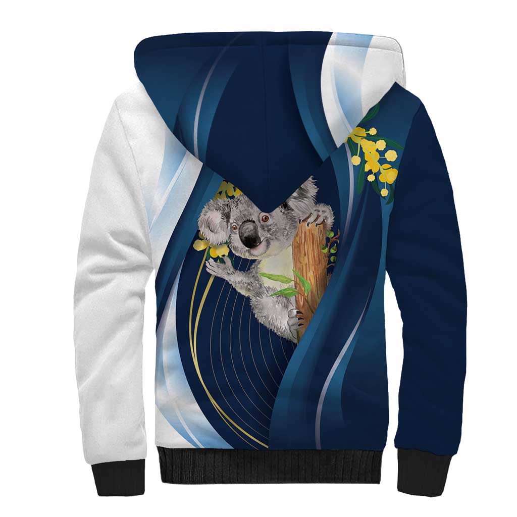 Australia Day Sherpa Hoodie Koala Blue Modern Vibe - Vibe Hoodie Shop