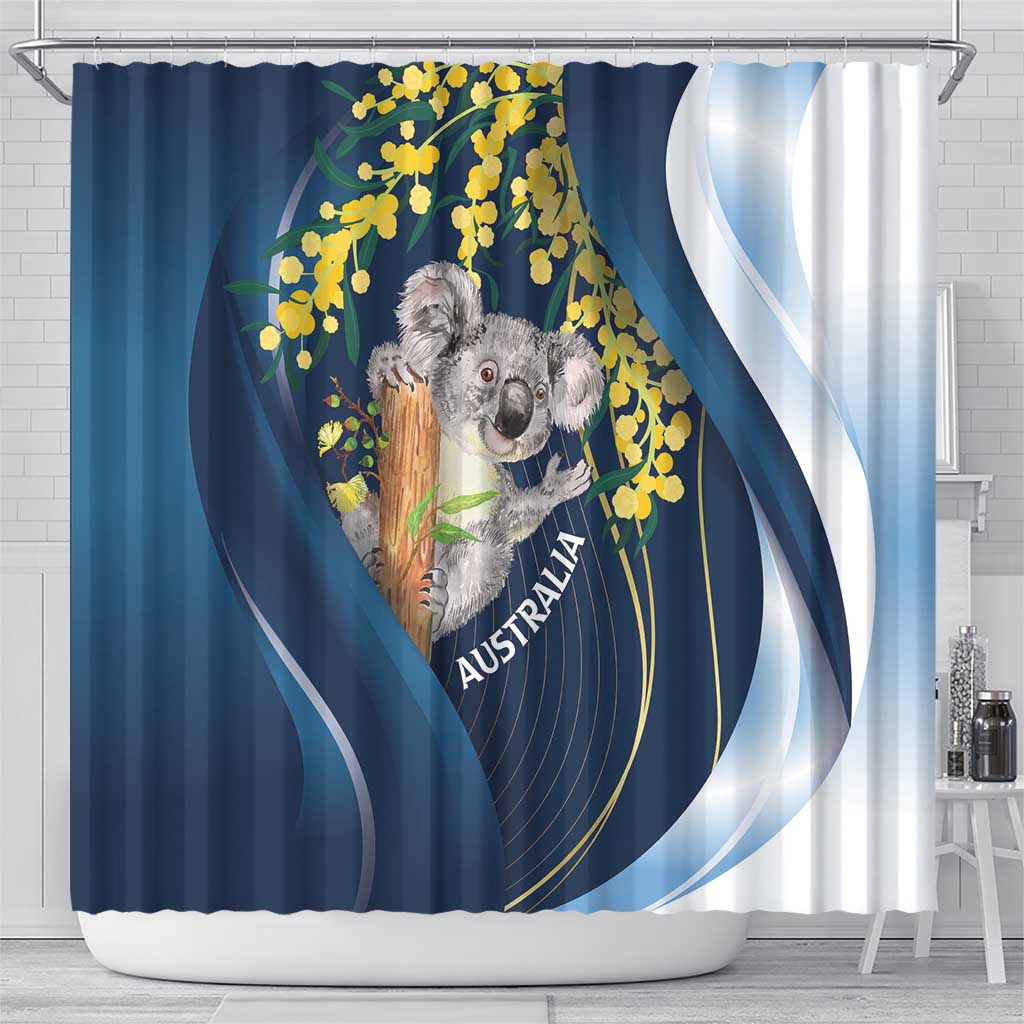 Australia Day Shower Curtain Koala Blue Modern Vibe