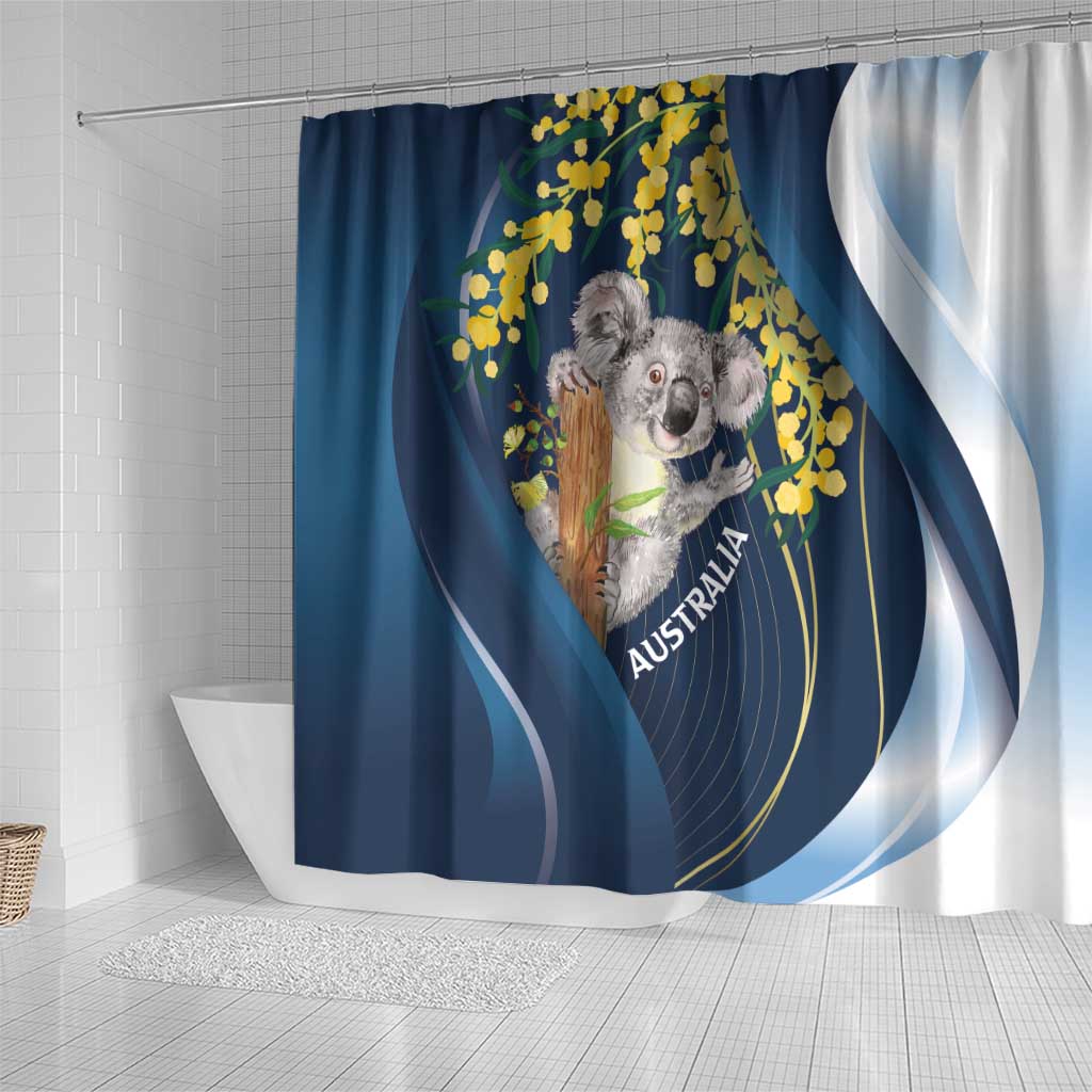 Australia Day Shower Curtain Koala Blue Modern Vibe