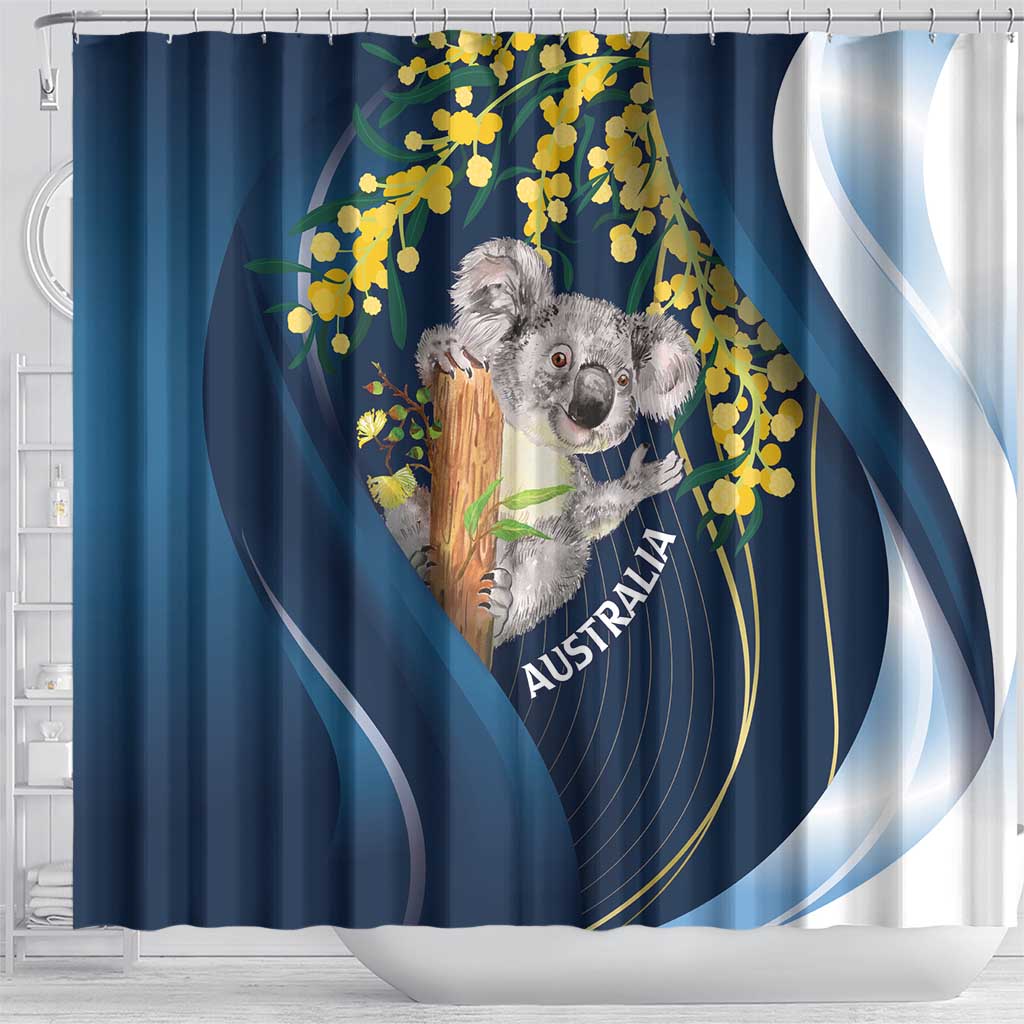 Australia Day Shower Curtain Koala Blue Modern Vibe