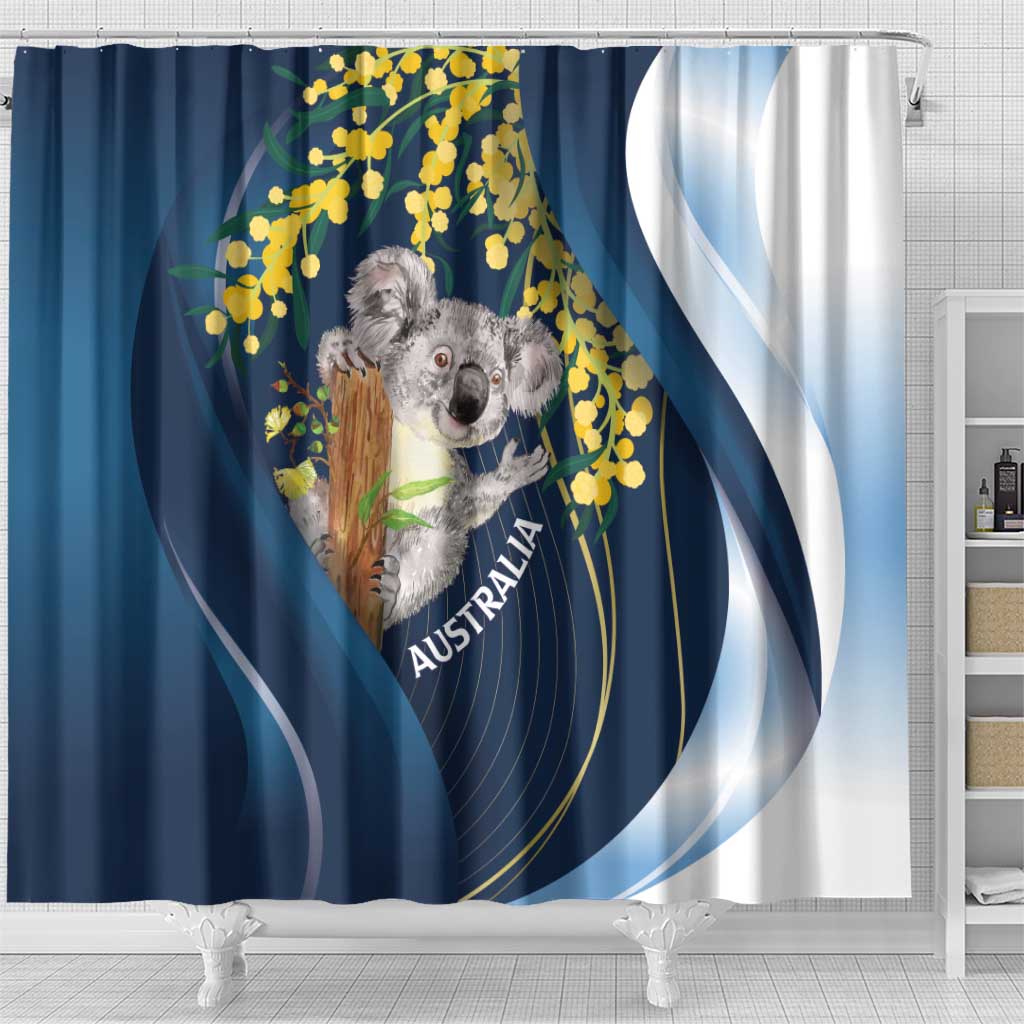 Australia Day Shower Curtain Koala Blue Modern Vibe