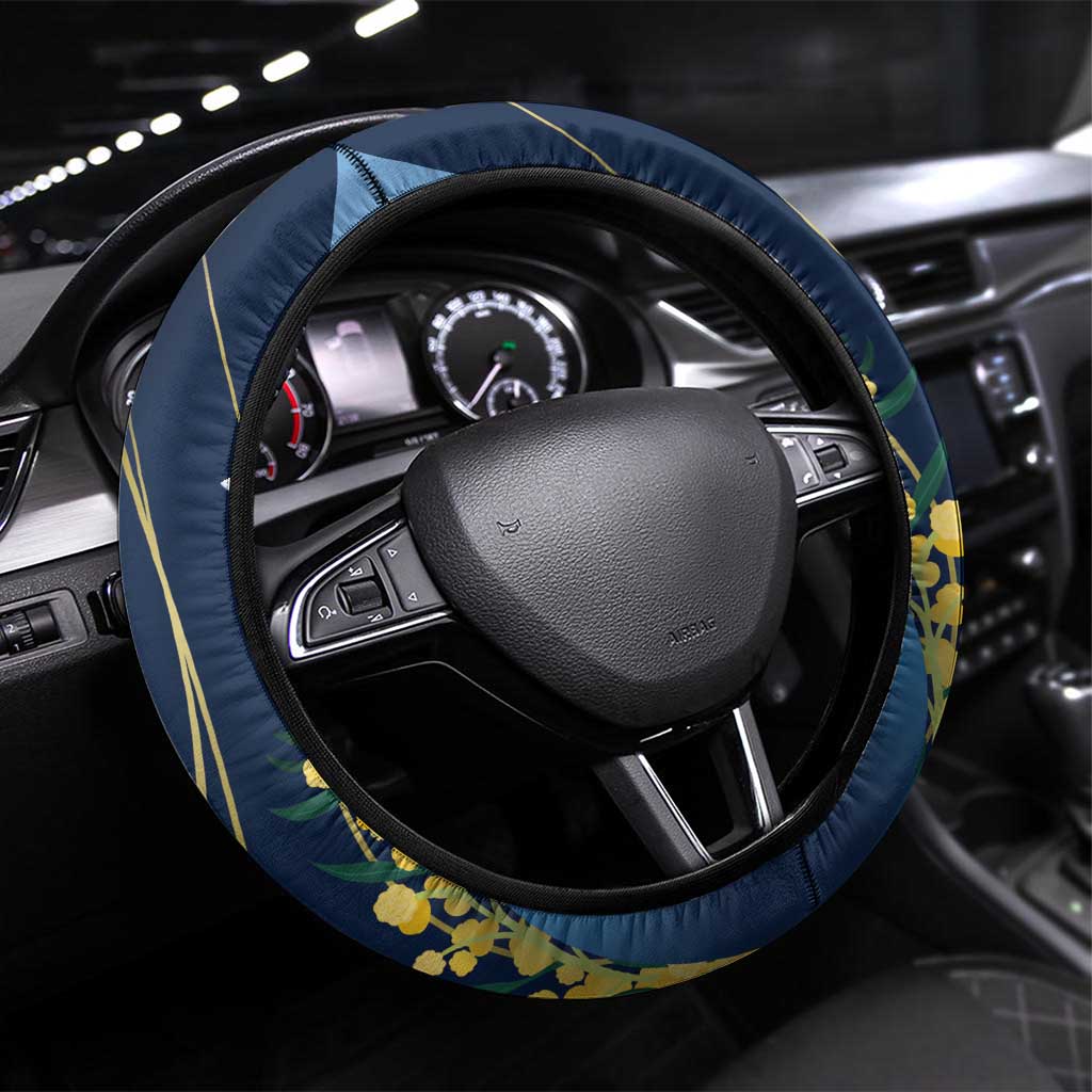 Australia Day Steering Wheel Cover Koala Blue Modern Vibe