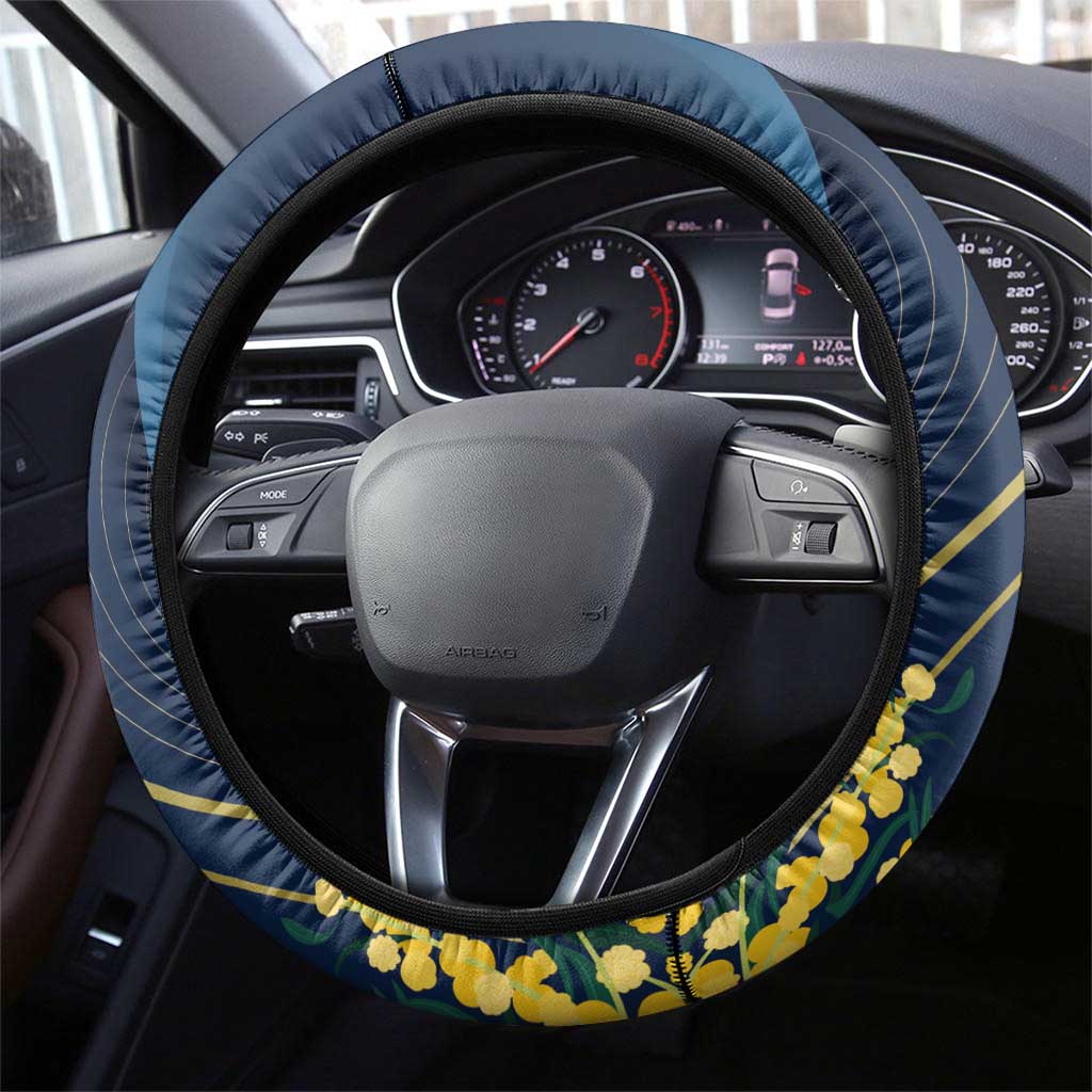 Australia Day Steering Wheel Cover Koala Blue Modern Vibe