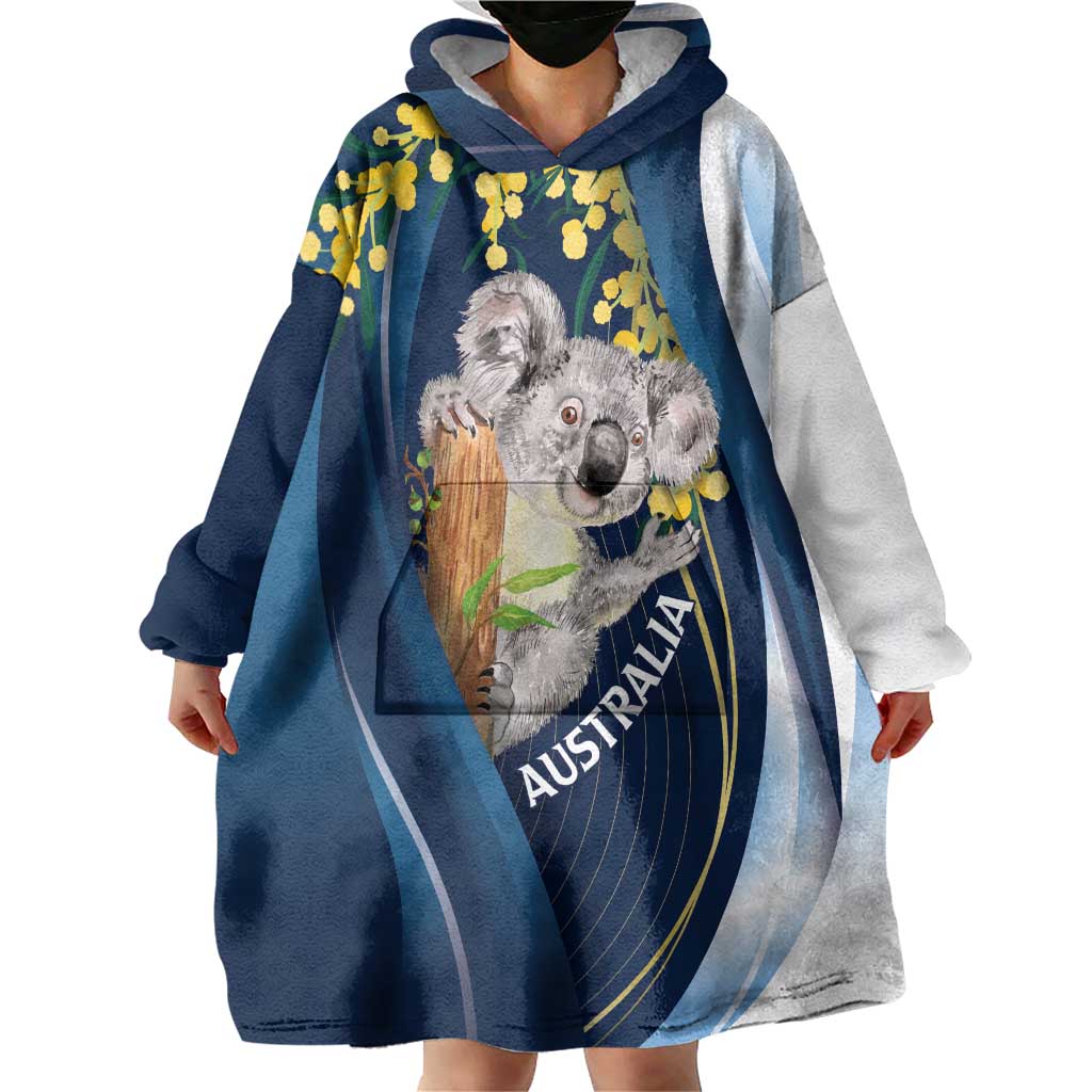 Australia Day Wearable Blanket Hoodie Koala Blue Modern Vibe - Vibe Hoodie Shop